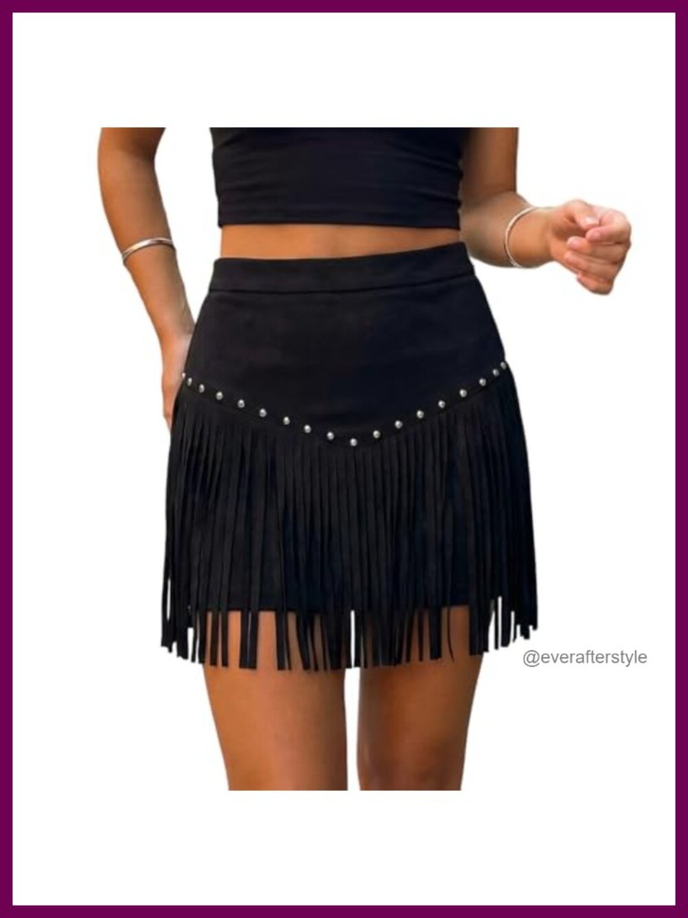 Tassel Mini Skirt High Waist A-Line Polyester Elastane Western Party